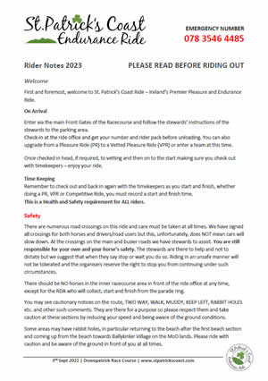 Rider Notes 2023